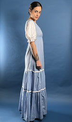 Load image into Gallery viewer, Vintage 1970s Prairie Gingham Maxi Summer Dress
