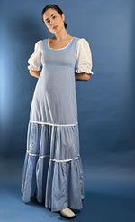 Load image into Gallery viewer, Vintage 1970s Prairie Gingham Maxi Summer Dress
