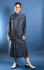 Load image into Gallery viewer, Vintage 1970s Geo Pattern Silk/Satin Tunic Shirt/Dress
