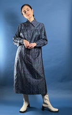 Load image into Gallery viewer, Vintage 1970s Geo Pattern Silk/Satin Tunic Shirt/Dress
