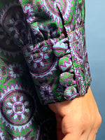 Load image into Gallery viewer, Vintage 1970s Geo Pattern Silk/Satin Tunic Shirt/Dress
