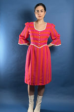 Load image into Gallery viewer, Vintage 1970s Richard Shops Stripe Prairie Dress
