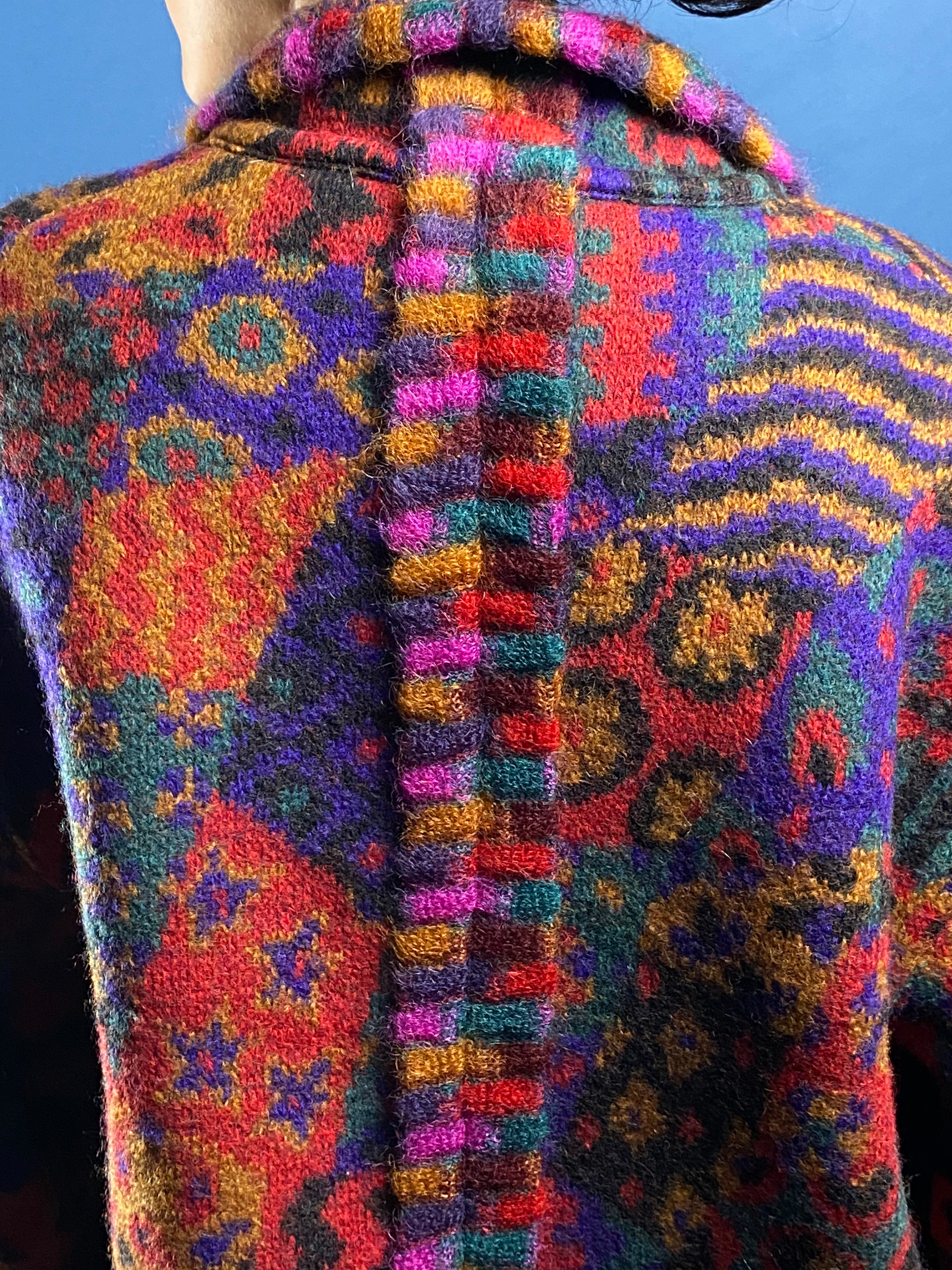 Vintage 1980s MISSONI Wool Abstract Pattern Jacket