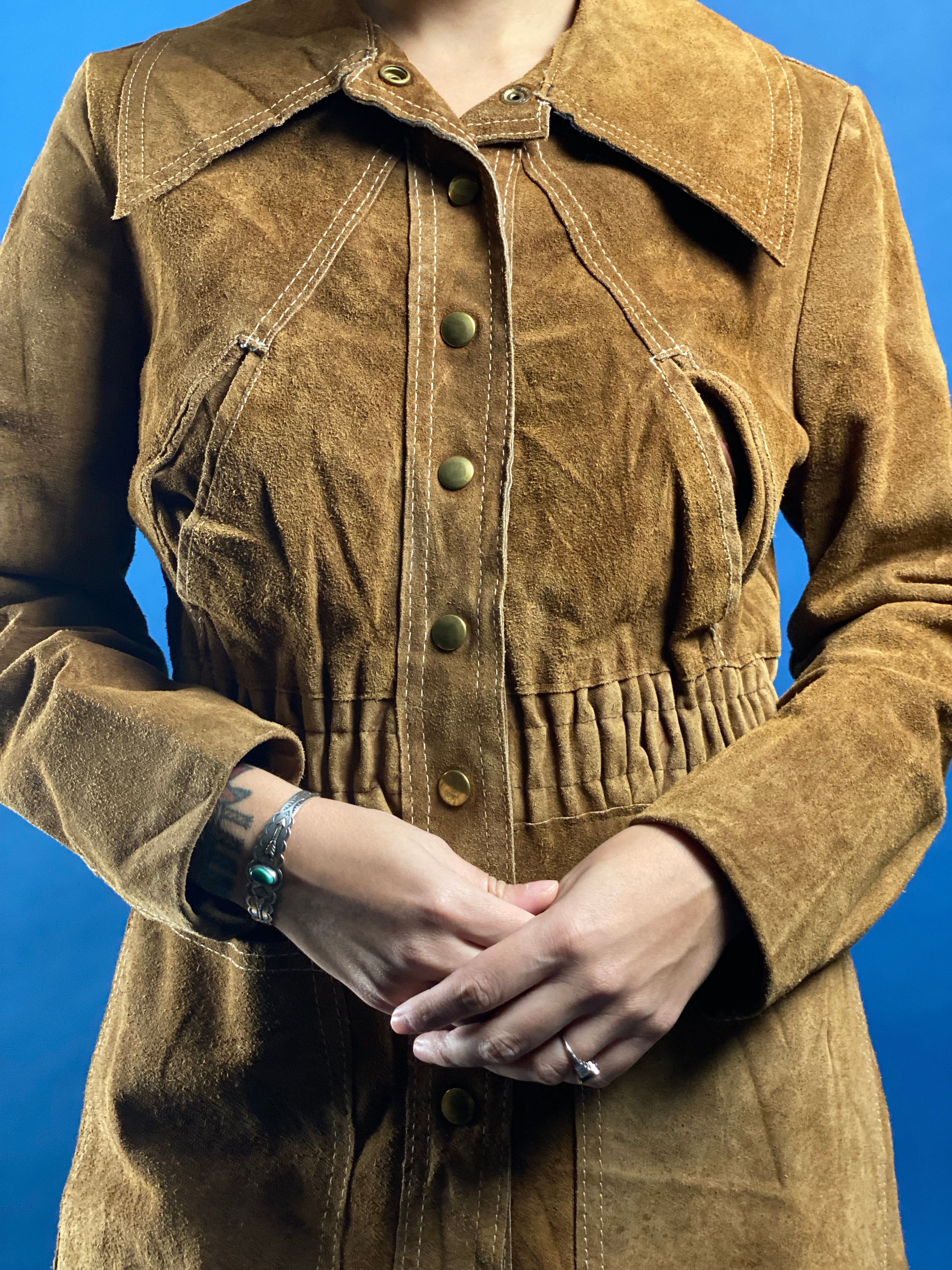 Vintage 1960s Sears Suede Leather Mod Jacket