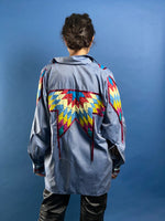 Load image into Gallery viewer, Vintage 1970s Woodstock Chambray Shirt w/ Patchwork
