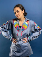 Load image into Gallery viewer, Vintage 1970s Woodstock Chambray Shirt w/ Patchwork
