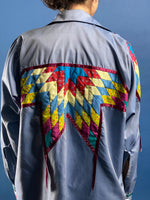 Load image into Gallery viewer, Vintage 1970s Woodstock Chambray Shirt w/ Patchwork
