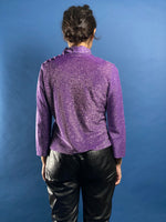 Load image into Gallery viewer, Vintage 1960s Lurex Purple Mod Style Top
