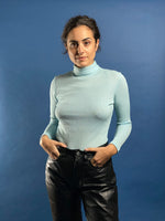 Load image into Gallery viewer, Vintage 1960s Mod Style Light Blue Body Suit
