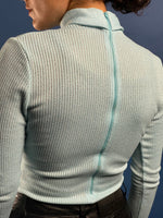 Load image into Gallery viewer, Vintage 1960s Mod Style Light Blue Body Suit
