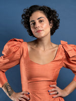 Load image into Gallery viewer, Vintage 1980s Organza Coral Maxi Dress
