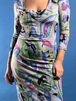 Load image into Gallery viewer, Vintage 1990s ETRO Floral Midi Satin Dress
