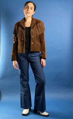 Load image into Gallery viewer, Vintage 1980s Ralph Lauren WesternWear Suede Blazer Jacket w/ Fringe
