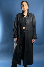 Load image into Gallery viewer, Vintage 1980s Black London Fog Trench Coat
