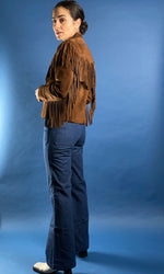 Load image into Gallery viewer, Vintage 1980s Ralph Lauren WesternWear Suede Blazer Jacket w/ Fringe
