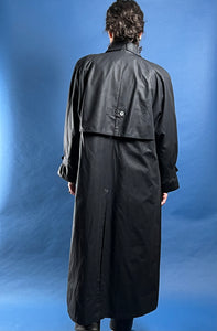 Vintage 1980s Black London Fog Trench Coat