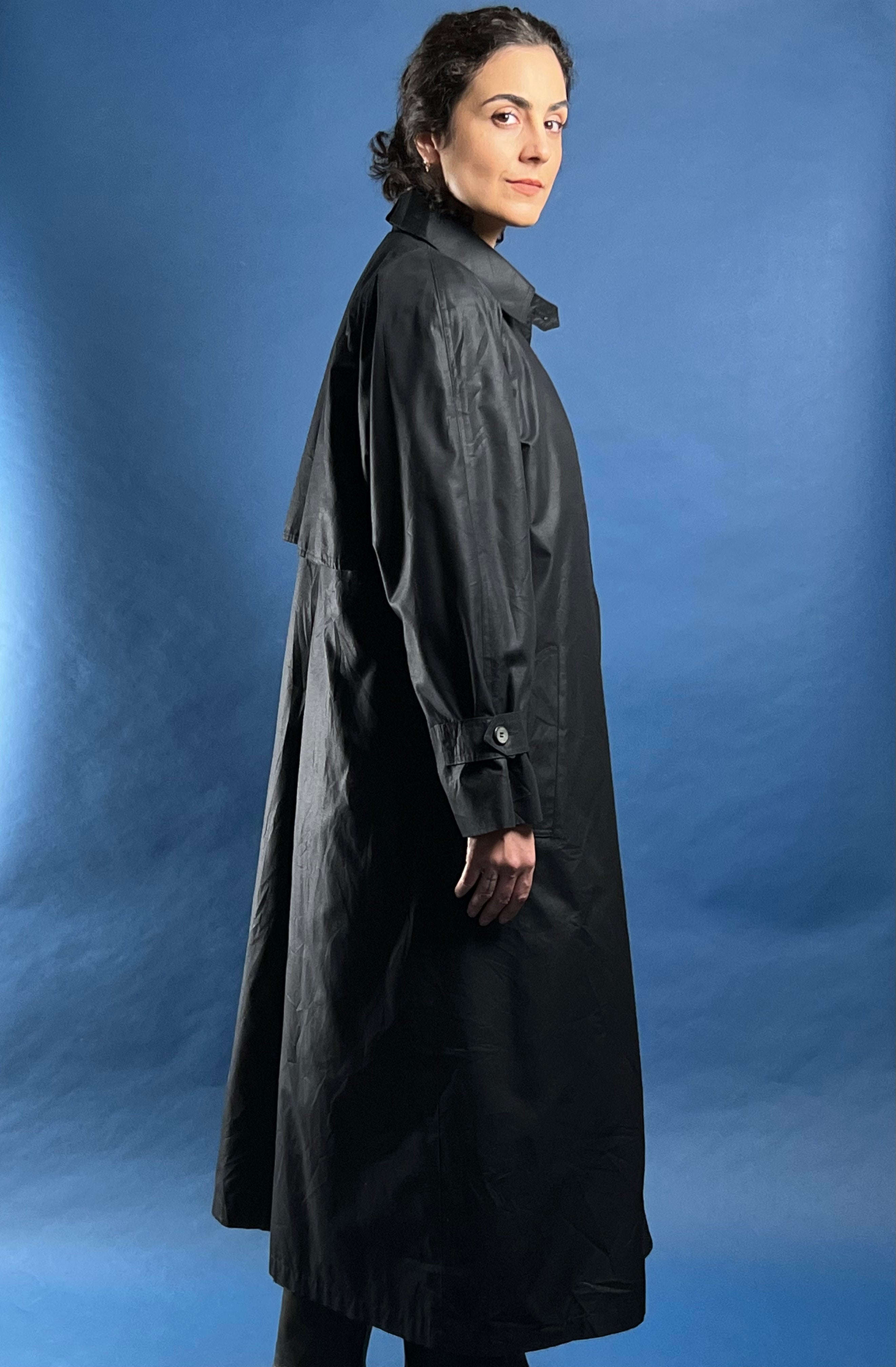 Vintage 1980s Black London Fog Trench Coat