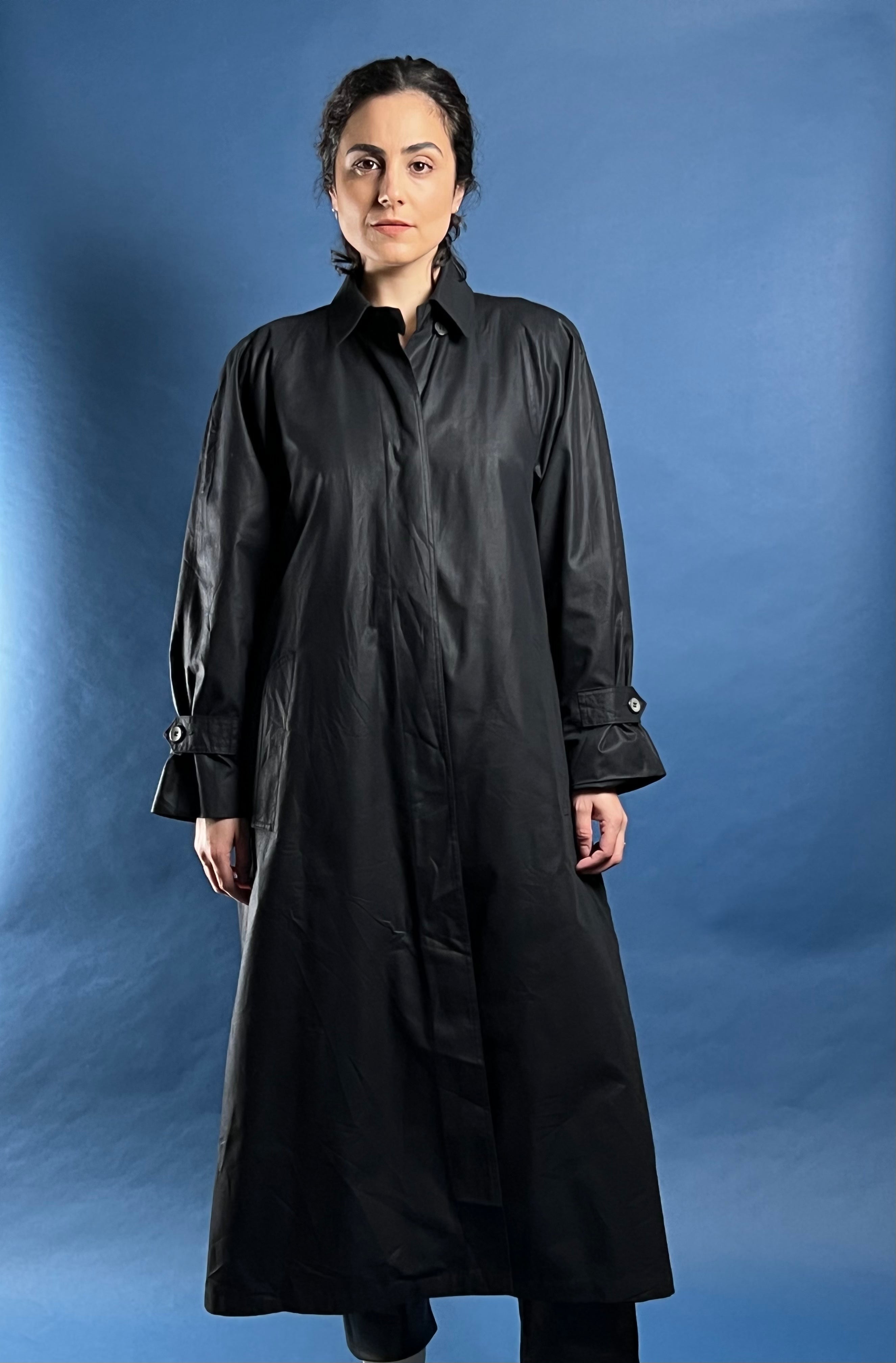 Vintage 1980s Black London Fog Trench Coat