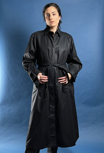 Vintage 1980s Black London Fog Trench Coat