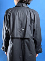 Load image into Gallery viewer, Vintage 1980s Black London Fog Trench Coat
