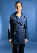 Load image into Gallery viewer, Vintage 1960s Joseph Magnin Blue Trench Coat
