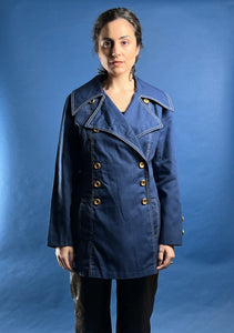 Vintage 1960s Joseph Magnin Blue Trench Coat