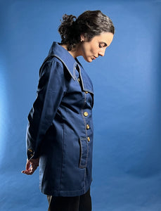 Vintage 1960s Joseph Magnin Blue Trench Coat