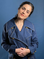 Load image into Gallery viewer, Vintage 1960s Joseph Magnin Blue Trench Coat
