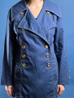 Load image into Gallery viewer, Vintage 1960s Joseph Magnin Blue Trench Coat
