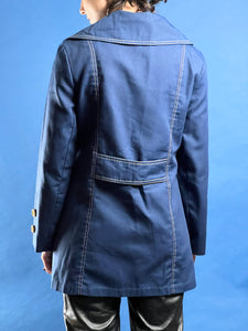 Vintage 1960s Joseph Magnin Blue Trench Coat