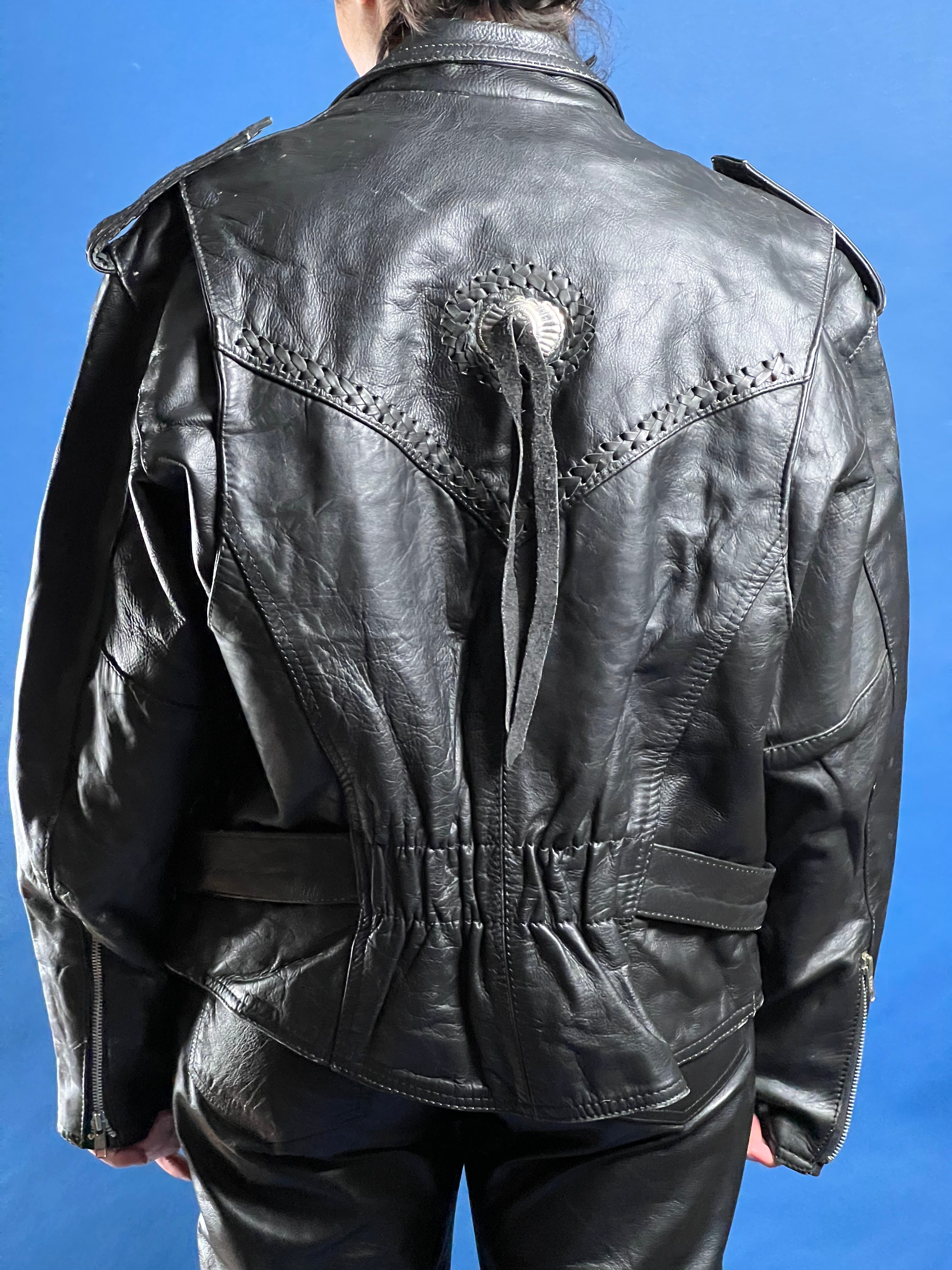 Vintage 1980s Black Leather Bikers' Jacket