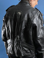 Load image into Gallery viewer, Vintage 1980s Black Leather Bikers&#39; Jacket
