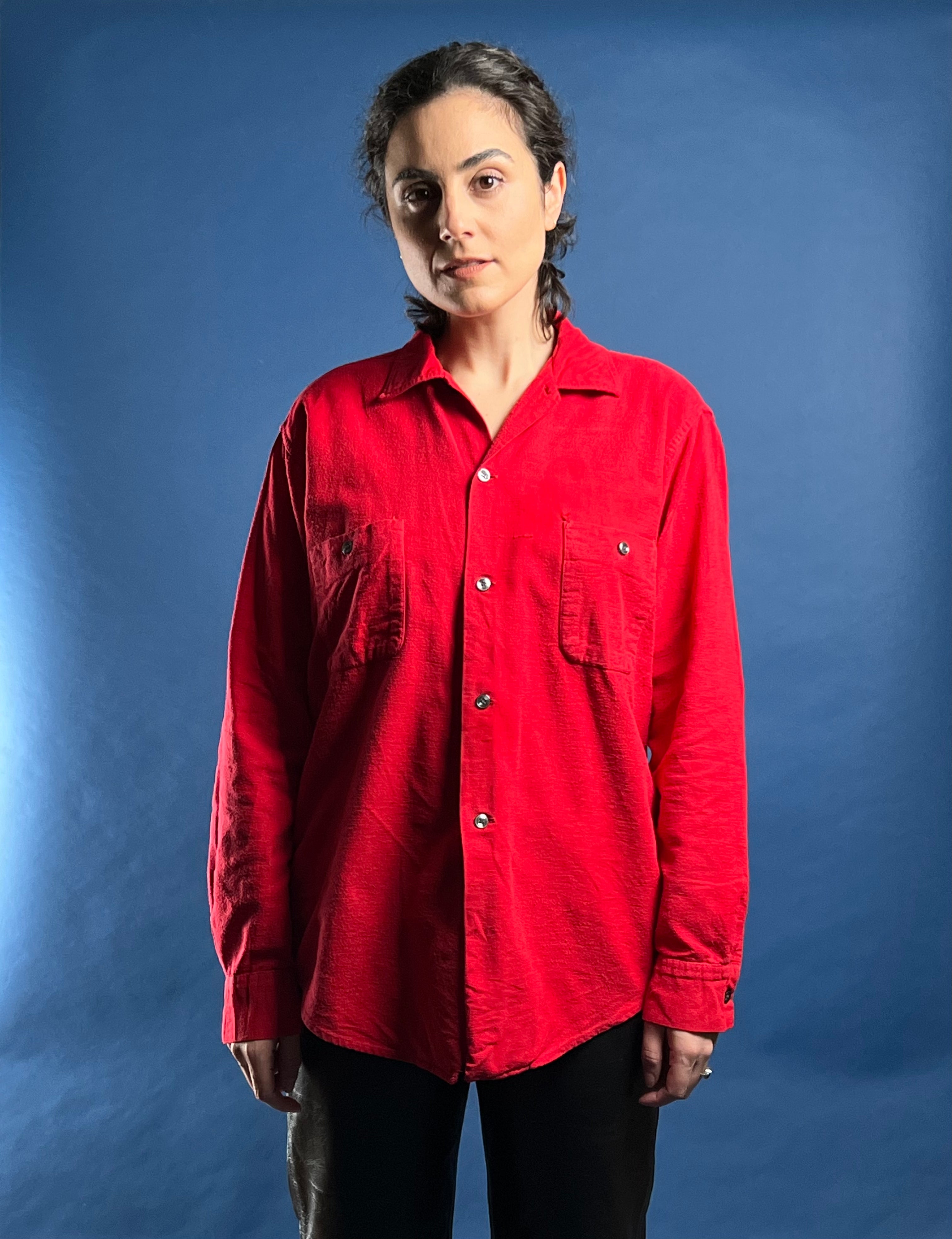 Vintage 1960s SANFORISED Red Flannel Shirt