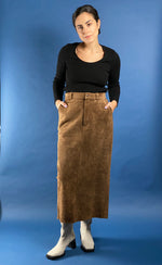 Load image into Gallery viewer, Vintage 1990s Ralph Lauren Country Suede Maxi Skirt
