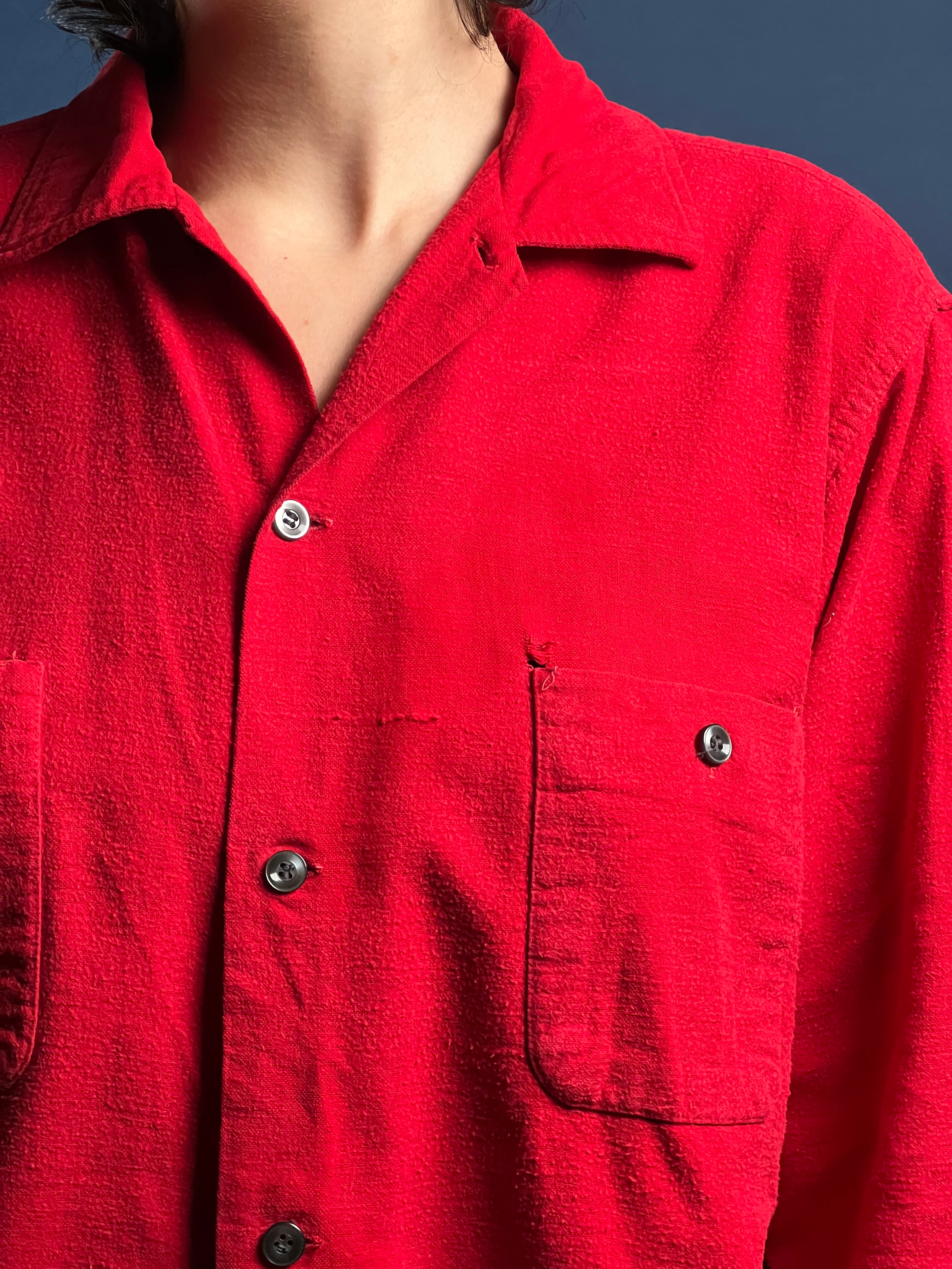 Vintage 1960s SANFORISED Red Flannel Shirt