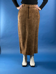 Vintage 1990s Ralph Lauren Country Suede Maxi Skirt