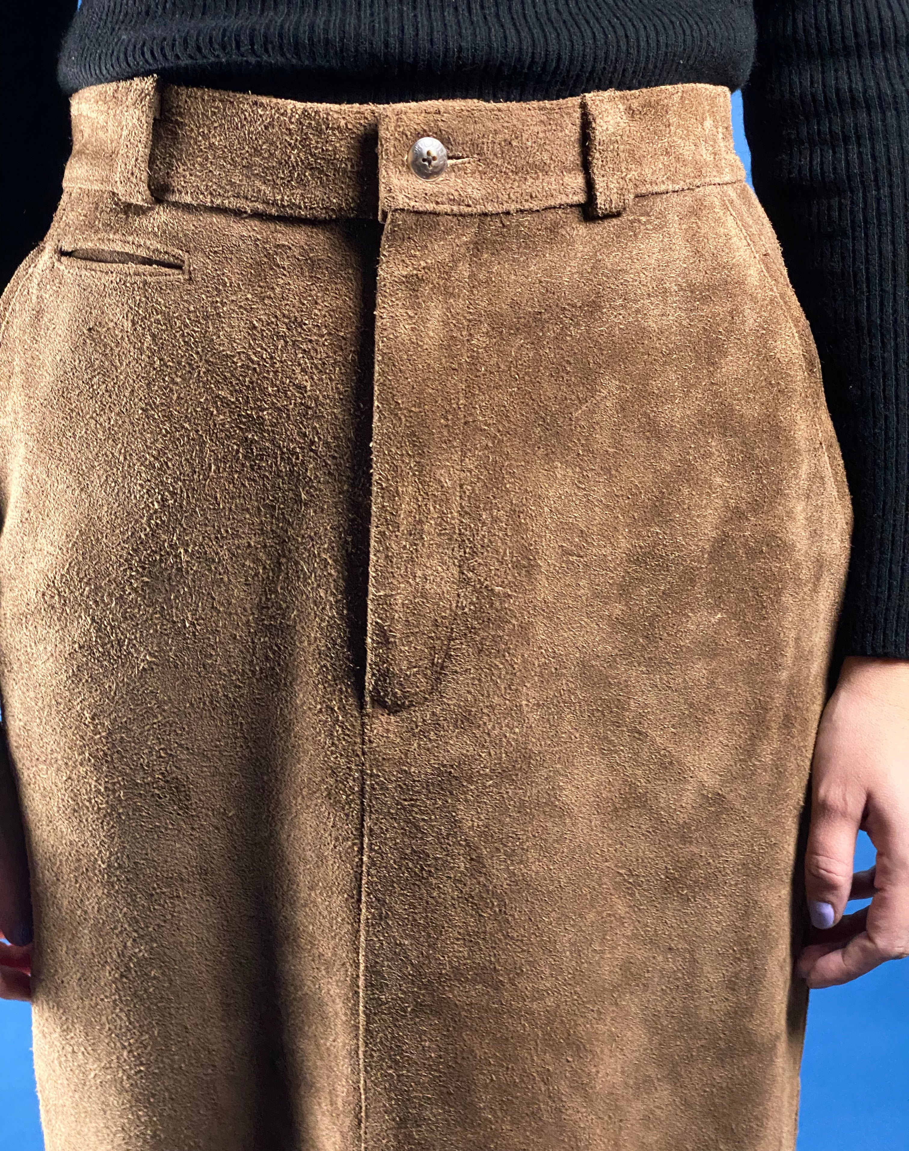 Vintage 1990s Ralph Lauren Country Suede Maxi Skirt