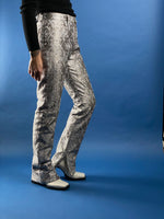 Load image into Gallery viewer, Vintage 1990s Gianfranco Ferré Silver Metallic Brocade Trousers
