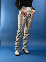 Load image into Gallery viewer, Vintage 1990s Gianfranco Ferré Silver Metallic Brocade Trousers
