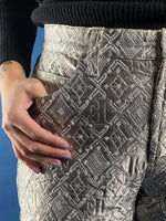 Load image into Gallery viewer, Vintage 1990s Gianfranco Ferré Silver Metallic Brocade Trousers
