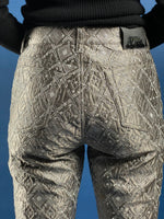 Load image into Gallery viewer, Vintage 1990s Gianfranco Ferré Silver Metallic Brocade Trousers
