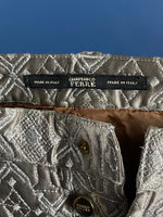 Load image into Gallery viewer, Vintage 1990s Gianfranco Ferré Silver Metallic Brocade Trousers
