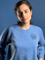 Load image into Gallery viewer, Vintage 1970s Blue 50/50 Sweatshirt w/ Seal Team One Graphic
