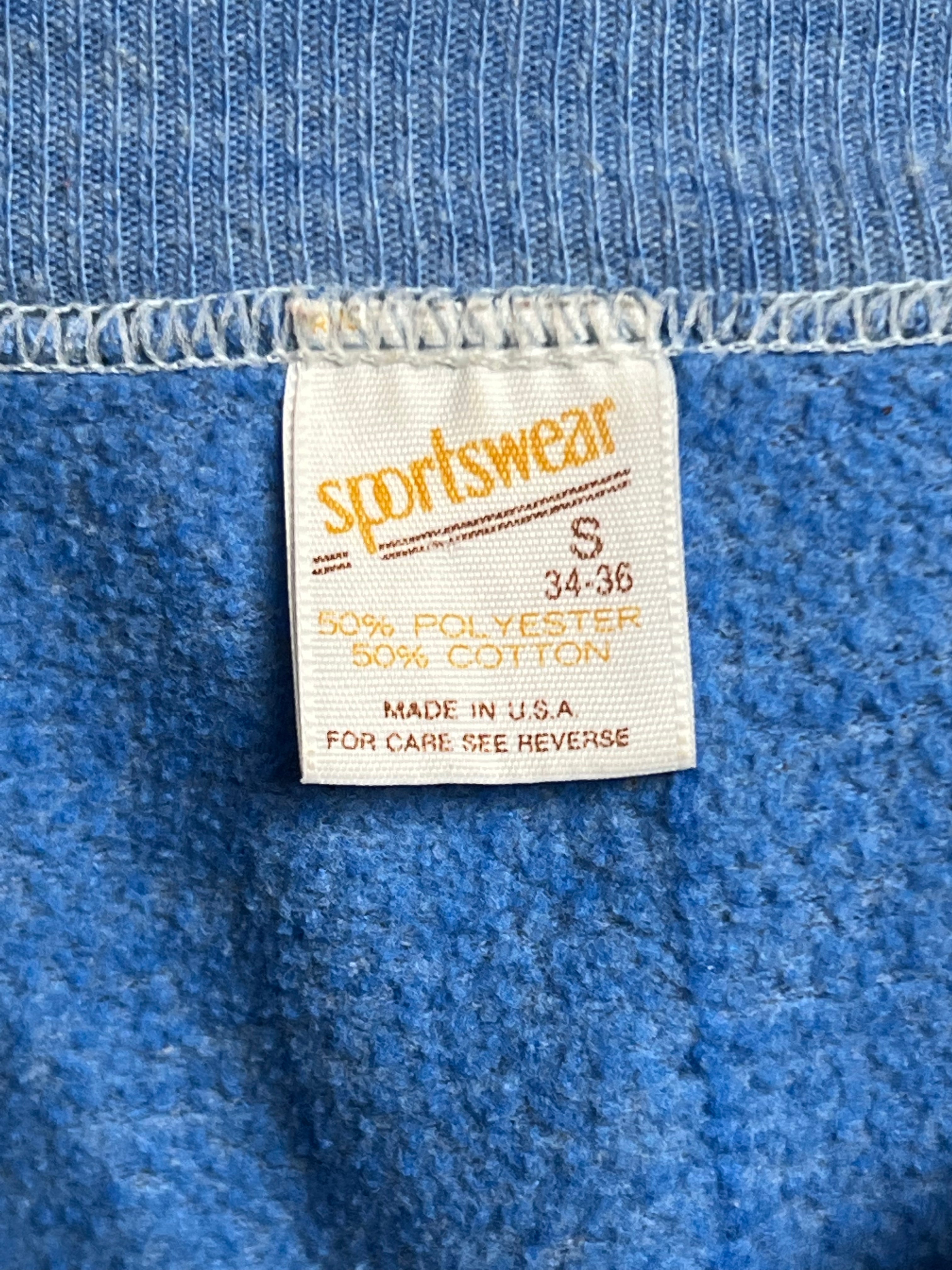 Vintage 1970s Blue 50/50 Sweatshirt w/ Seal Team One Graphic