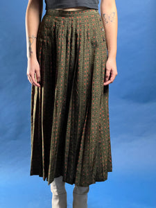 Vintage 1980s JAEGER Midi Polka Dot Pleated Skirt