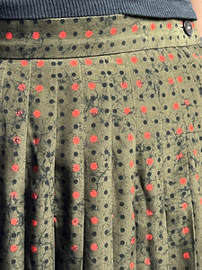 Vintage 1980s JAEGER Midi Polka Dot Pleated Skirt