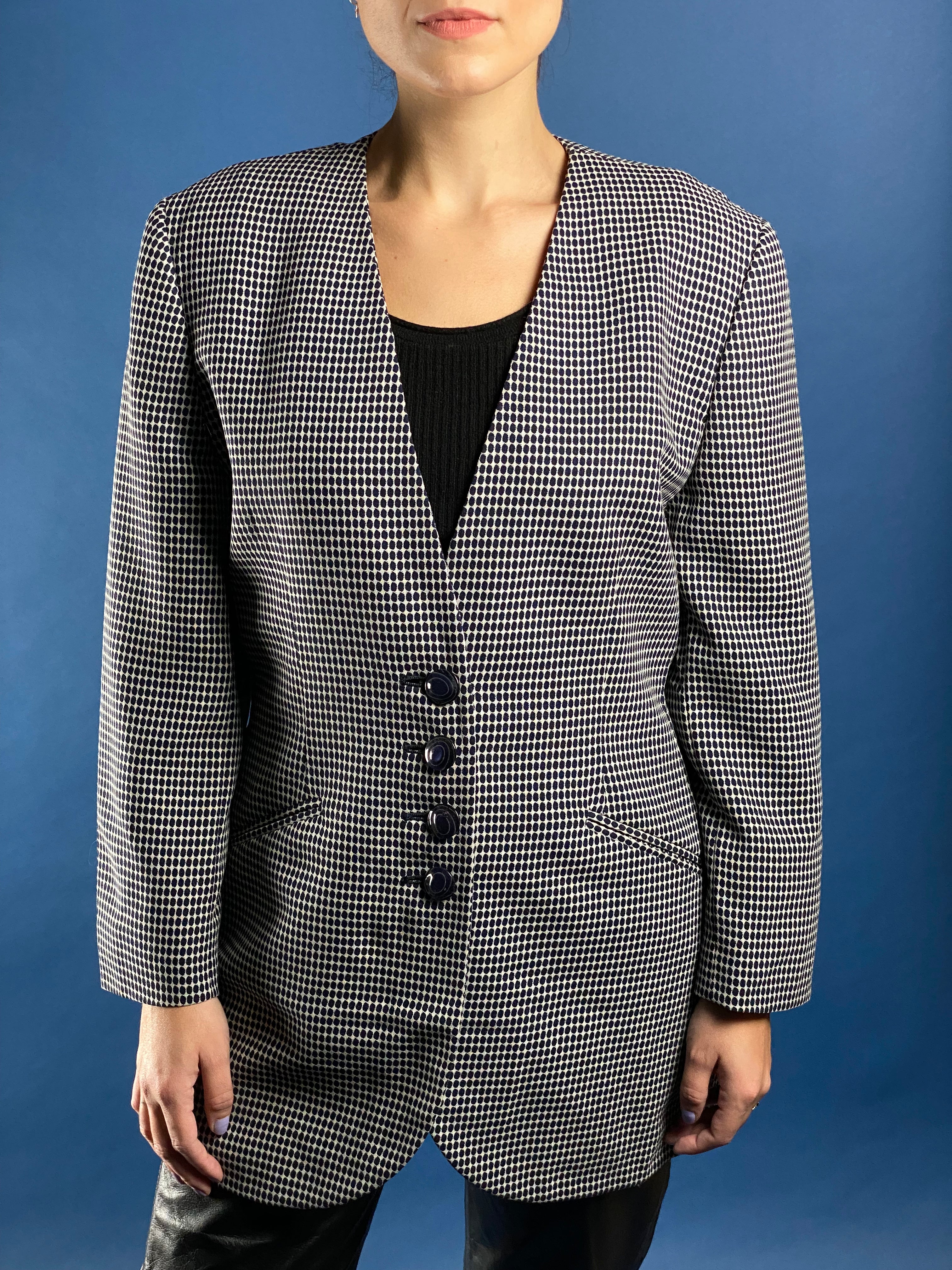 Vintage 1980s Gianfranco Ferré Abstract Pattern Blazer