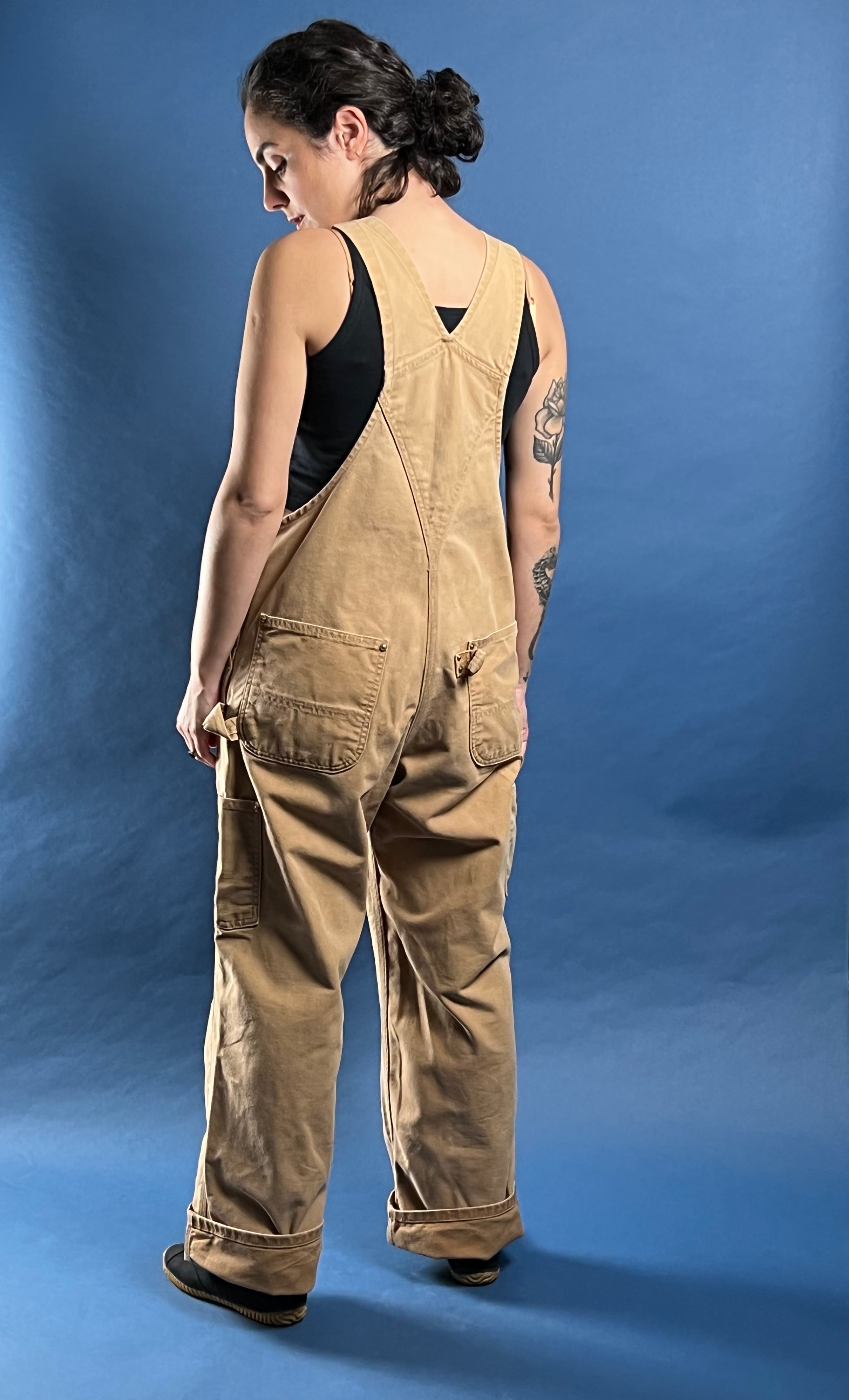 Vintage 1990s CARHARTT Tan Workwear Overalls