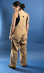 Vintage 1990s CARHARTT Tan Workwear Overalls