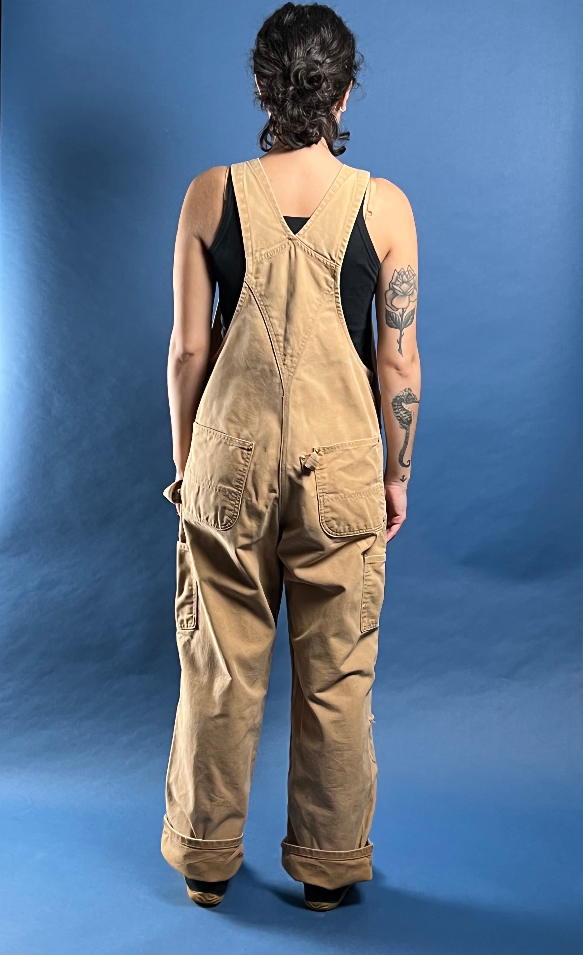 Vintage 1990s CARHARTT Tan Workwear Overalls